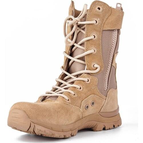 Spring Autumn Outdoor Waterproof Breathable High Gang Canvas Combat Boots Unisex Trekking Camping Fishing Mountaineering Shoes