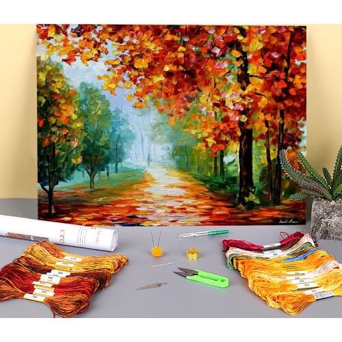 Evanescing Sight Printed Fabric 11CT Cross-Stitch Embroidery Complete Kit DMC Threads Handmade Painting Hobby Stamped