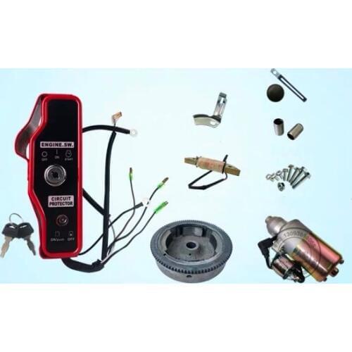 Top Quality! Electric Start Rebuild Kit(Incl. start motor/flywheel,coil etc) for 173F/177F/GX240/GX270 8~9HP Gasoline Engine