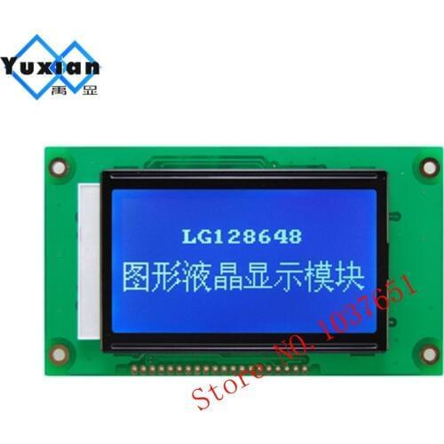 Big large LCD display 128X64 blue graphic module LG128648 NT7108 113X65mm Compatibel LM12864DFW TM12864A MG-12864-2 WG12864K