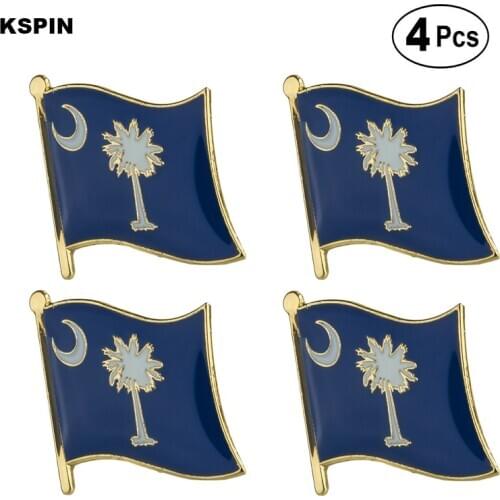 U.S.A South Carolina Flag Pin Lapel Pin Badge Brooch Icons 4pcs