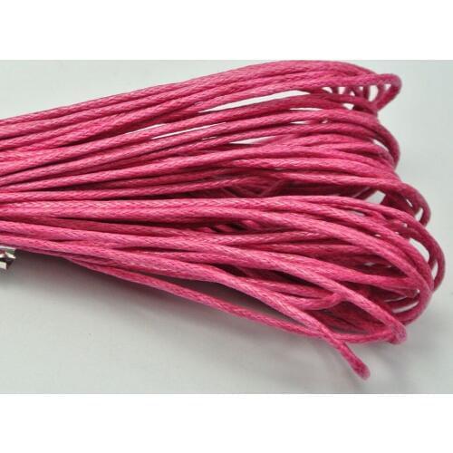 100 Meters Hot Pink Waxed Cotton Beading Cord 1mm for Bracelet Necklace