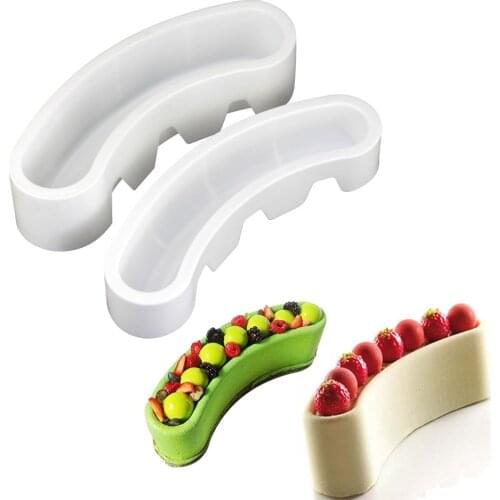 2 style Moon arc shape Silicone cake mold , baking tools Crescent Mold for chocolate dessert Mousse pastry cake mold