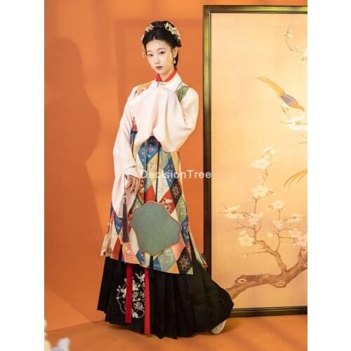 2021 oriental elegant ming dynasty hanfu ancient traditional chinese woman elegant hanfu clothes fairy stage folk dance costume