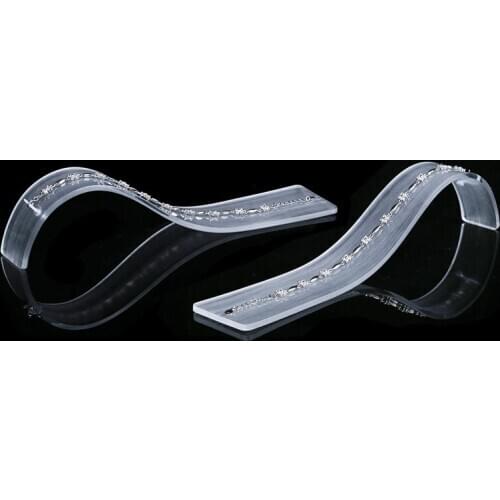 5pcs Wire-Drawing Acrylic Bracelets Chain Pendant Display Holder Jewelry Display Showcase S Shape Jewellery Display Stand