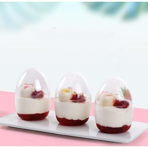 50pcs Net red cake cup ice cream cup round pudding yogurt plastic cup wedding birthday party favors small dessert cups with lids