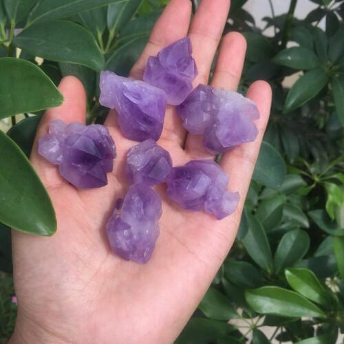7 pcs energy stone 100% Natural purple amethyst crystal flower mineral reiki healing rough amethyst gemstone specimen wholesale