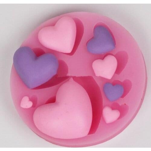 8 Holes Heart Shaped Liquid Silicone Mold Cake Baking Tools Cookies Fondant Making Molds Wedding Decorations