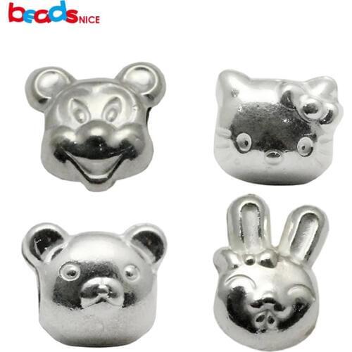 Beadsnice European Charm Beads 925 Sterling Big Hole Beads for Bracelet DIY Animal Shaped Jewelry Making Spacer Beads ID 34004