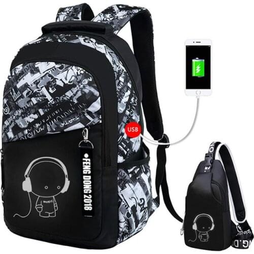 Children Boys School Bags Waterproof Large Backpack For Teenagers Bagpack USB School Backpack For Boy Student Casual Travel Bag