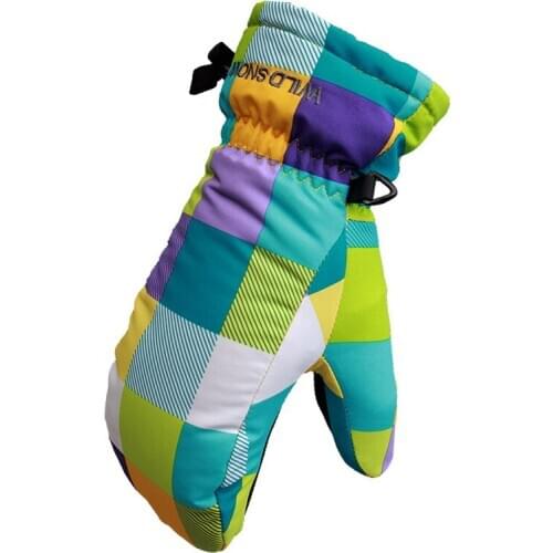 Children Winter Warm Ski Gloves Boys/Girls Outdoor Sports Waterproof Windproof Snow Mittens Extended Wrist Skiing Gloves