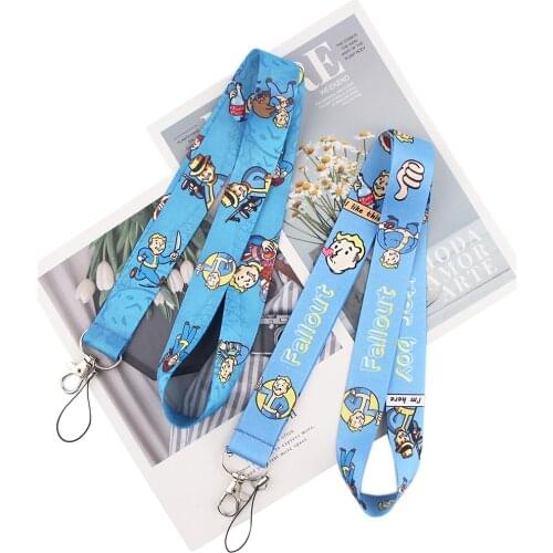 ER178 Cartoon Fallout Man Key Chain Lanyard Gifts For Child Students Friends Phone USB Badge Holder Necklace