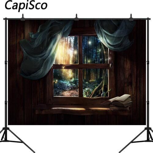 Capisco photography backdrop fairy tale Forest window kid newborn wonderland party photocall background photo shoot prop