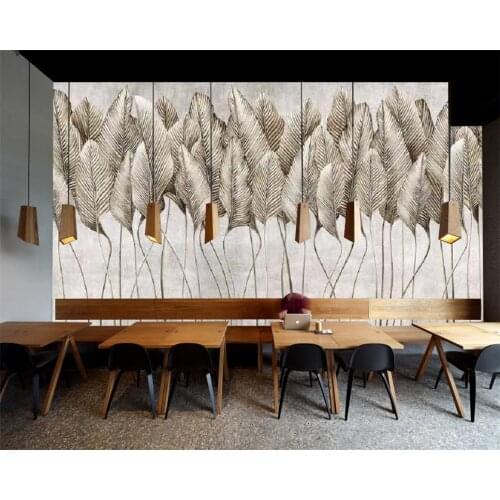 Custom wallpaper hand-painted plant leaf tapestry mural home decoration living room bedroom sofa background wall 3d wallpaper