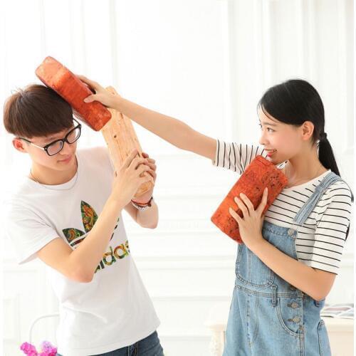 Creative Brick Pillow Batten rest Pillow simulation wooden pillows Tricky toy plush pillows Valentines Day gift
