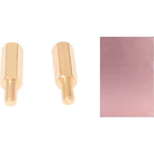 50 Pcs Brass Screw Hexagonal Stand-Off Spacer M3 Male X M3 & 1 Pcs Single Sided Copper Clad Laminate PCB Circuit Board