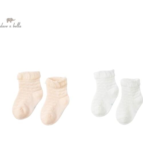 DB17734 dave bella summer fashion baby girls solid socks cute children kids girl socks
