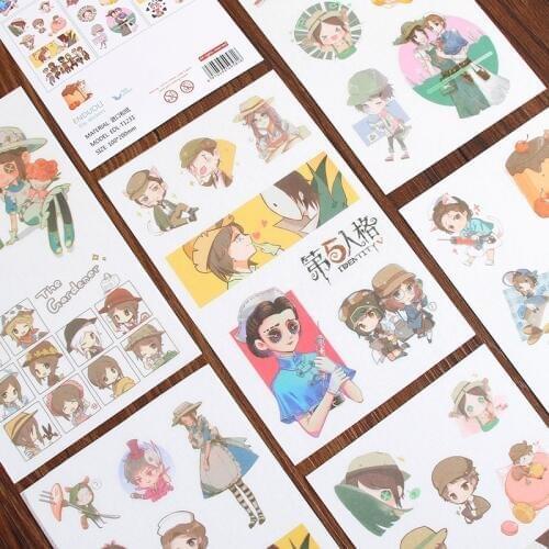 6 Sheets/Pack Identity V Game Characters Washi Sticker Decoration Scrapbooking Stationery Planner Stickers