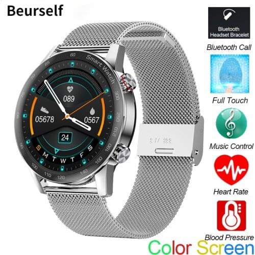 2021 New Smart Call WatchBluetooth Hand Free Touch Color Screen Men Women Fitness Tracker Heart Rate Round Music Sport Bracelet