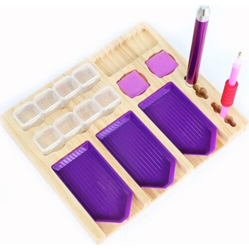 New 5D Diamond Painting Tool Storage Tray Point Drill Pen Clay Wood Organizer Holder Convenient Diamond embroidery Accessories