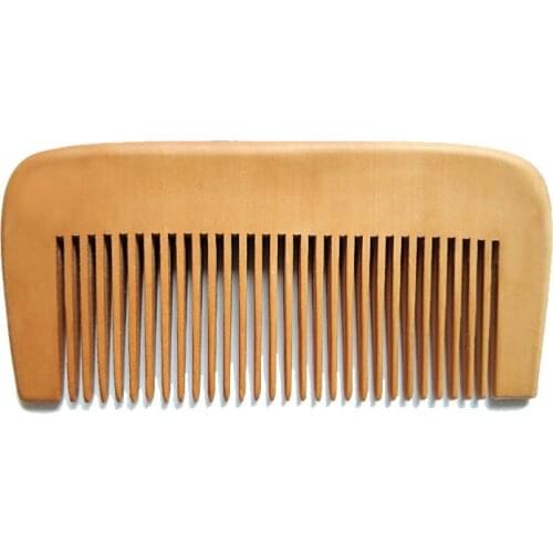Professional Mens Beard Care Tools Natural Peach Wood Fine-Tooth Comb Women Hair Care Can Engraved Logo Pocket Size 4.3inch