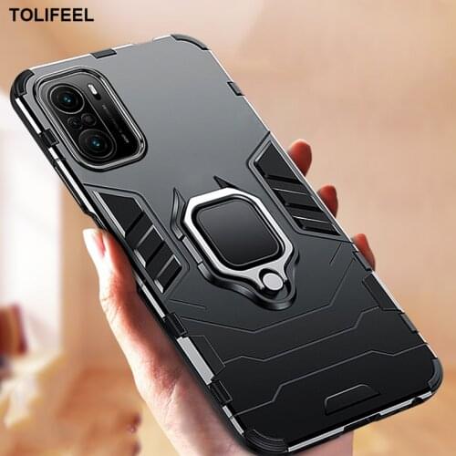 Shockproof Armor Case For Xiaomi Redmi K40 Cases Stand Holder Magnetic Car Ring Phone Back Cover For Xiaomi Redmi K40 Pro Coque
