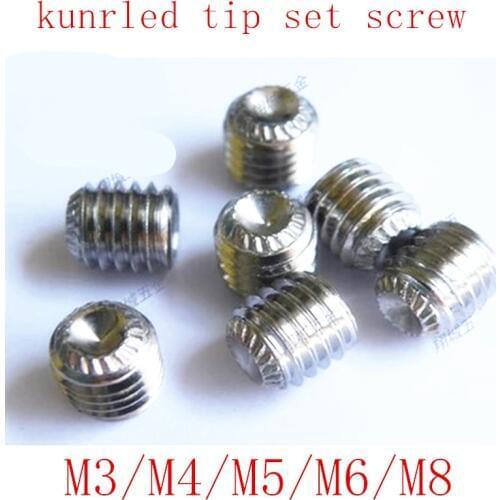 200Pcs DIN916K M3 M4 M5 M6 M8 304 Stainless Steel Inner Hex knurled tip grub Set Screw