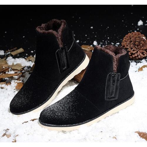 Weweya 2018 Winter Snow Boots Shoes Man Plush Ankle Boot Keep Warm Boots Outdoor Casule Shoes for Men Snow Work Shoes