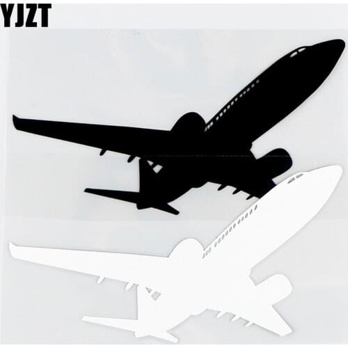 YJZT 15×7.7CM Airplane Pattern Vinyl Decals Fashion Car Stickers Decoration Black / Silver 10A-0585