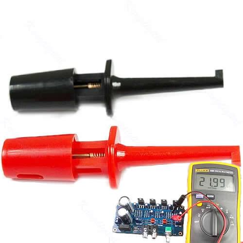 1 Pair Single Hook Clip Test Probe Mini Grabber For Multimeter