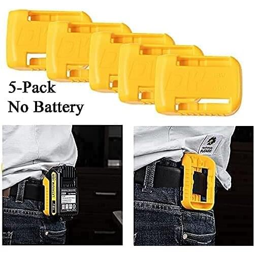 2/5pcs Battery Mount Storage Holder Shelf Rack Bracket Slots For Dewalt 18V 20V 54V 60V Battery Mount Holder Yellow