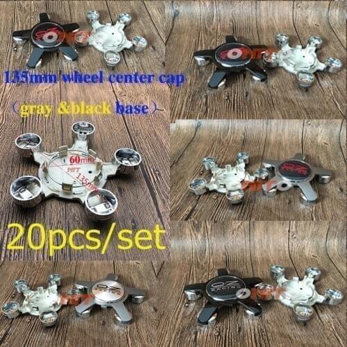 20pcs/set OZ O.Z Racing Emblem Sticker 135mm 5claw Car Wheel Center Hub Cap Black/gray Base Wheel Trim Centre Cap Car Styling