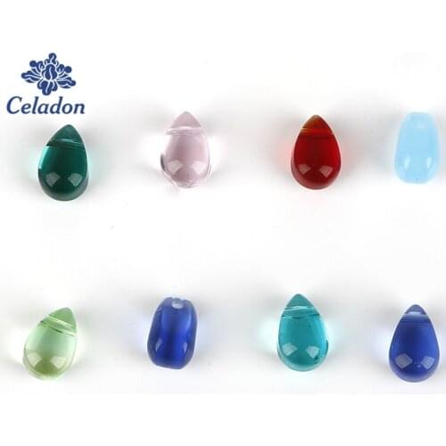 20pcs/lot 9x6mm Czech Glass Teardrop Beads Crystal Water Drop Charms Pendant for Necklace Earring Making DIY Jewelry Findings