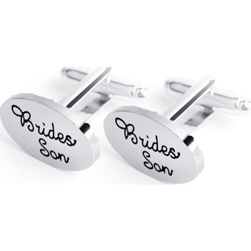 2018 Fashion Zinc Alioy Wedding Brides Son Letter Cufflinks Mens Shirt Cufflinks Cuffs