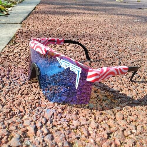 2021 Pit Viper Flat Top Sun Glasses TR90 Mirrored Lens Windproof Sport MTB Polarized Cycling Sunglasses For Men/Woman UV400