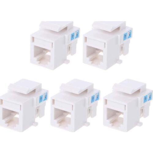 5Pcs Tool-free Telephone Module RJ11 Network CAT3 Voice Module Gold-plated Adapter Telephone Extender Keystone