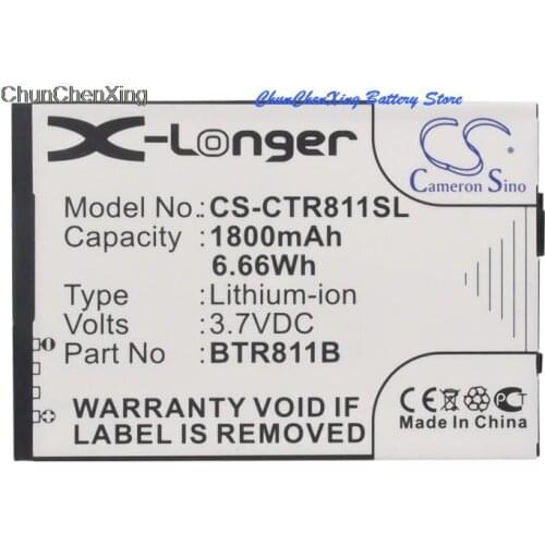 Cameron Sino 1800mAh Battery BTR811B for Casio C811, Commando 2, Commando 4G LTE