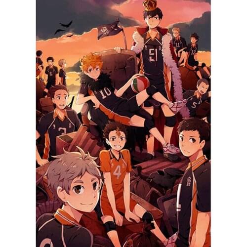 5D Full Diamond Painting Cross Stitch Volleyball Boy Japan Style Cartoon Anime Haikyuu DIY Diamond Embroidery Scenery Home Gift