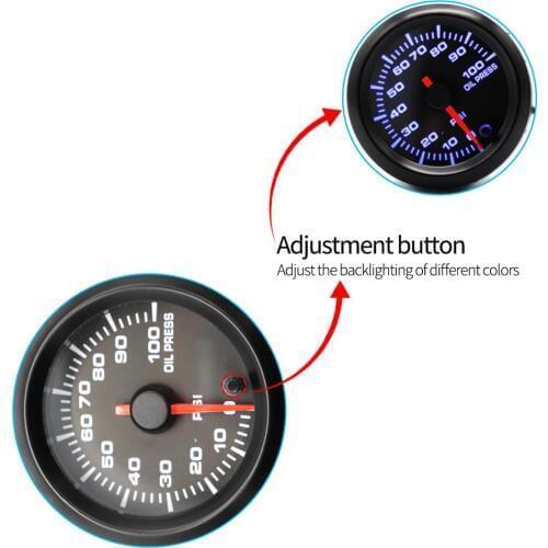 Car Motor Black 2'' 52mm LED Digital Oil Pressure Gauge 0-100psi