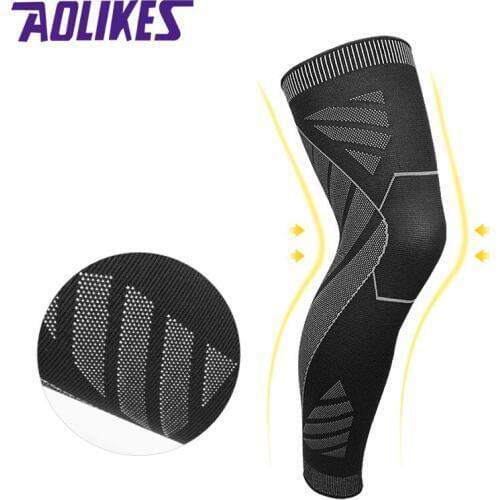 2Pcs Seamless Knitting Compression Leg Sleeves For Men Women Cycling Running Basketball Long Elastic Knee Brace Legwarmer M L XL