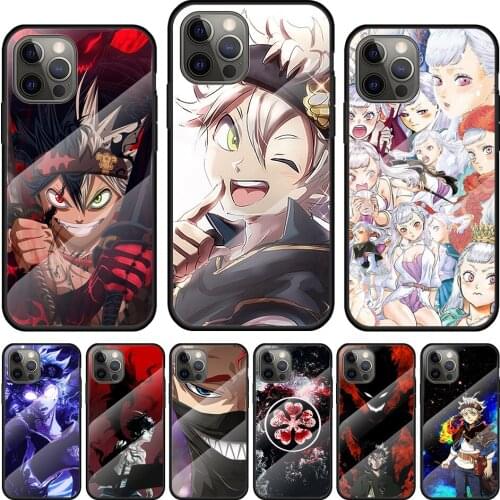 Black Clover Anime Tempered Glass Cover For Apple IPhone 12 Mini 11 Pro XS MAX XR X 8 7 6S 6 Plus Phone Case Coque