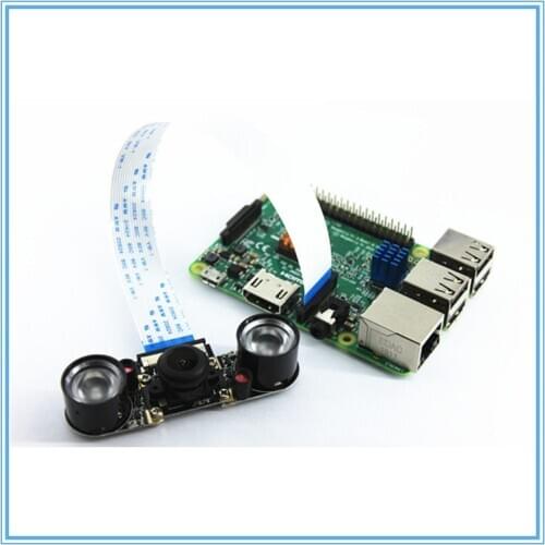 Raspberry Pi 3 Model B 5MP Night Vision Camera OV5647 Fisheye Webcam 1080P Wide-angle Camera Module for Raspberry Pi 3B+/3B/2B