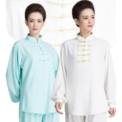 New Top Quality Women Autumn Winter Taichi Suit Cotton Linen Kungfu Uniforms Martial Art Sets Practice Clothings
