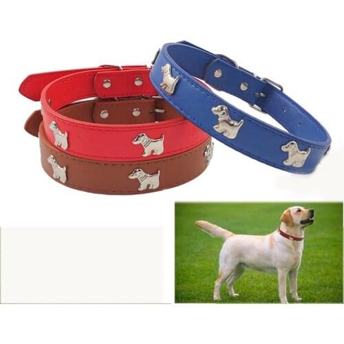 XPangle Leather Dog Collar for Small Dogs Adjustable Puppy Necklace for Chihuahua PU Strap Cute Collar Dog Pet Collar 3 Color