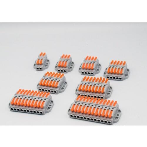 KV223 2/3/4/5/6/8/10/12Pin Docking Fast Universal Compact Connectors Wiring Conductor Push-in Terminal Block LED Connector