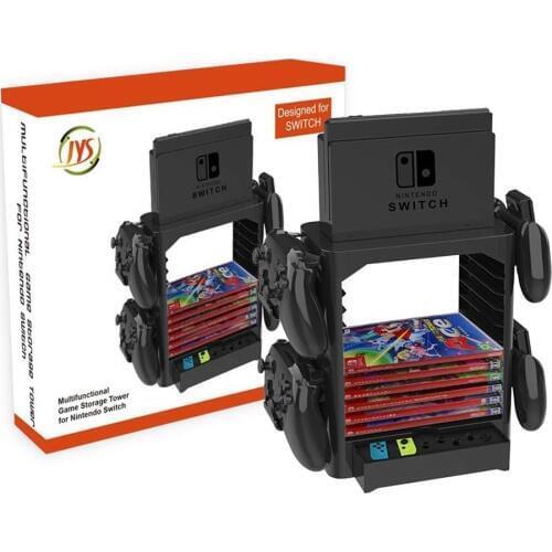 Multi-Function Storage Bracket, Tower Holder Stand Shelf for Nintendo Switch Game Disc Card Switch Console Host Controller