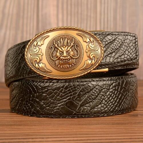 Luxury Brand New Cowhide Men Belts for Men Waist Strap Dragon Automatic Buckle Belt Men Genuine Leather Male Ceinture Homme