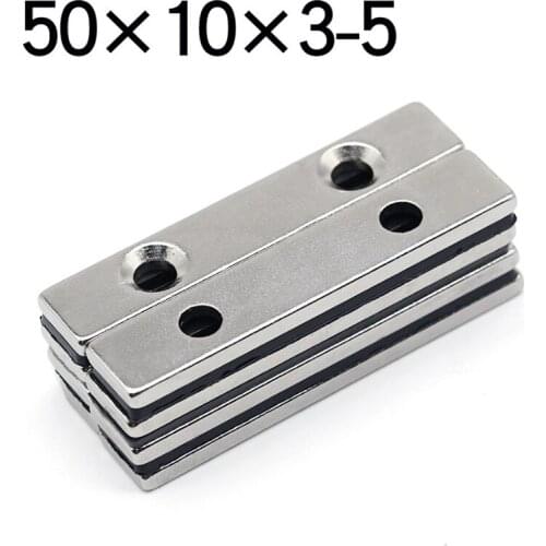 50x10x3-5 Hole 5 Neodymium Magnet N35 NdFeB Super Powerful imanes Permanent Magnetic 2/5/10/15 Pcs