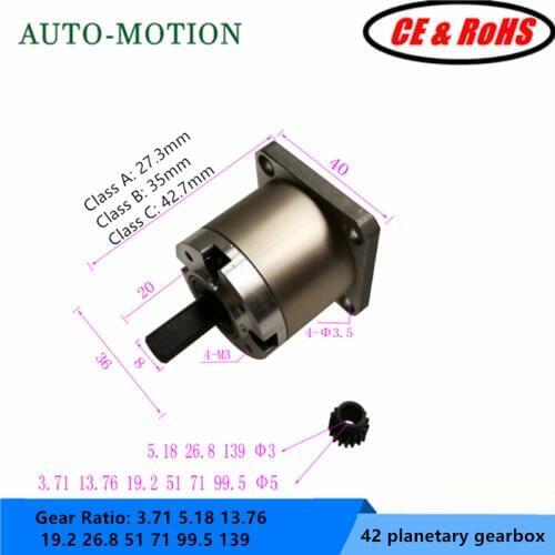 NEMA 17 planetary gearbox 42 stepper motor reducer for 3D printer geared stepper motor