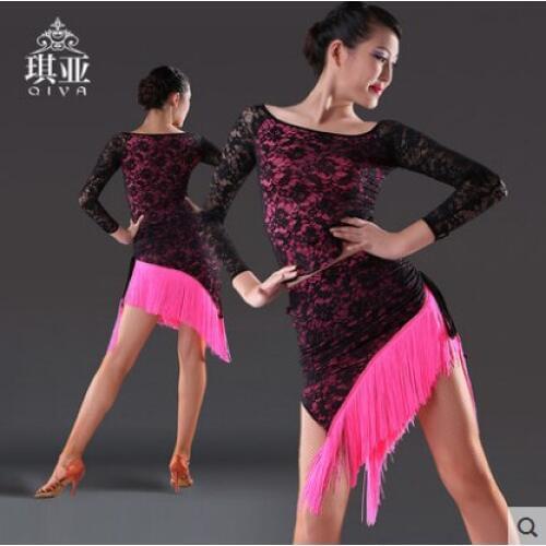 Latin Dance Dress Sexy Tassels Latin Girls Fringe Ballroom Skirt Tango Dress salsa robe de danse latine filles danza latino